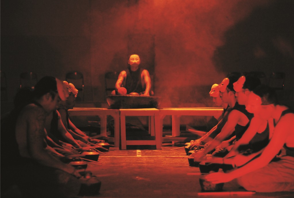 The play was punctuated by percussive interludes - Ad Akbar and M. Firdaus 3Stenberg