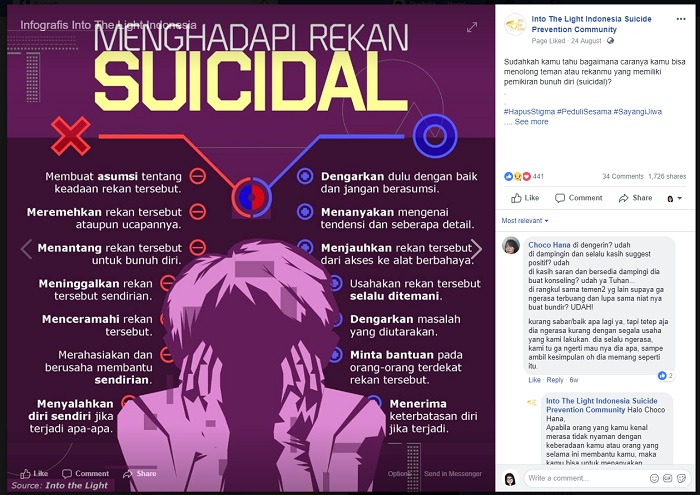 The 'Into the Light' Facebook page